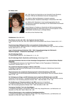 Dr. Natalja Jeske geb. 1962, Studium der Geschichte an der