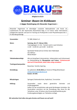 Seminar: Boxen im Kickboxen - Bayerische Amateur Kickbox Union