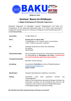 Seminar: Boxen im Kickboxen - Bayerische Amateur Kickbox Union