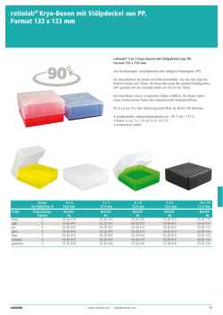 ratiolab® Kryo-Boxen mit Stülpdeckel aus PP, Format 133 x 133 mm