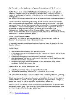Die Theorie der Persönlichkeits-System-Interaktionen