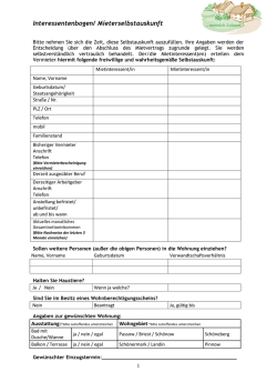 Interessentenbogen/ Mieterselbstauskunft
