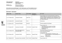 Informationsveranstaltungen an den Gymnasien und