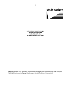 Infoveranstaltungen der Grundschulen f&uuml;r das Schuljahr