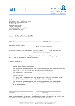 Formular Praktikumsbericht - Akademie für Bildungsforschung und