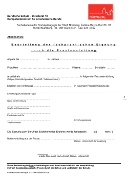 Beurteilung der fachpraktischen Eignung