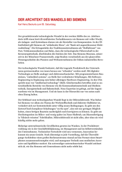 der architekt des wandels bei siemens - Karl Heinz Beckurts