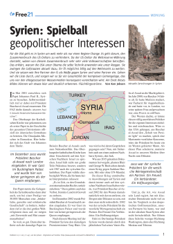 Syrien: Spielball geopolitischer Interessen