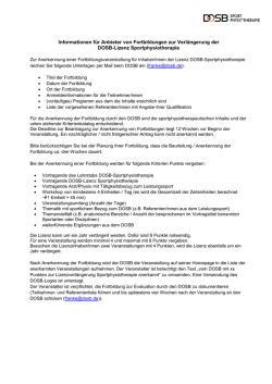 Informationen f&uuml;r Anbieter von Fortbildungen zur Verl&auml;ngerung der
