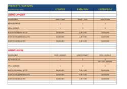 PREISLISTE / LIZENZEN STARTER PREMIUM ENTERPRISE