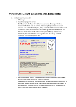 Mini Howto: Elefant installieren inkl. Lizenz-Datei - PC