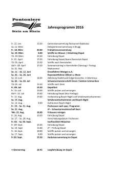 Jahresprogramm 2016 - Pontoniere Stein am Rhein