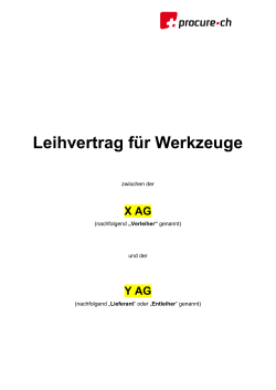 Leihvertrag f&uuml;r Werkzeuge