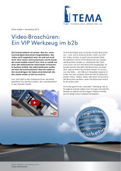 Video-Broschüren: Ein VIP Werkzeug im b2b