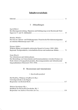 Inhaltsverzeichnis - Franz Steiner Verlag