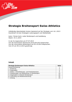 Strategie Breitensport Swiss Athletics