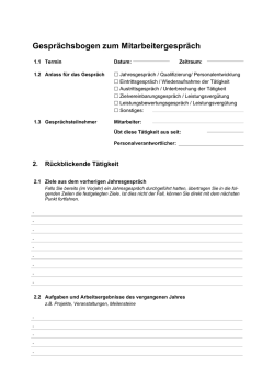 Gesprächs-Ergebnisbogen zum MAG (Vier-Augen-Dokument)