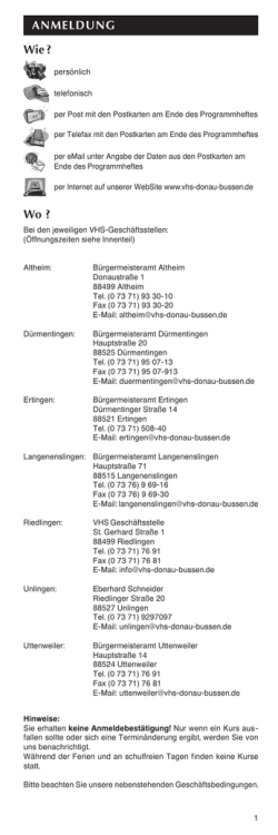 Jubil&auml;um-Sommer-Semester 2016 - vhs Donau