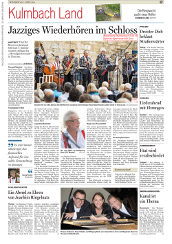 Jazziges Wiederh&ouml;ren im Schloss - Sparkasse Kulmbach