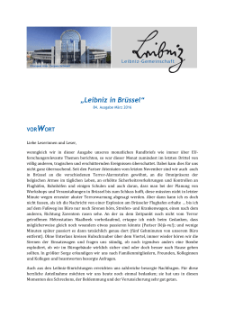 Newsletter "Leibniz in Brüssel" - Leibniz
