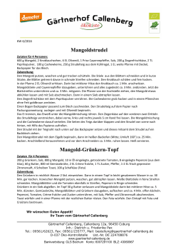 Mangoldstrudel Mangold-Grünkern-Topf