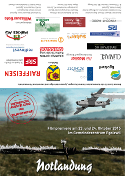 FIlmpremiere am 23. und 24. Oktober 2015 Im Gemeindezentrum