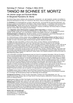 Flyer zum Tangokurs - Randolins St.Moritz