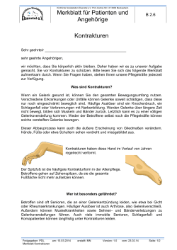 Merkblatt Kontrakturen - Kirchliche Sozialstation Elsenztal eV