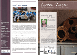 Das Kundenmagazin von Maler Dauwalter