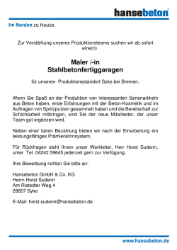 Maler /-in Stahlbetonfertiggaragen