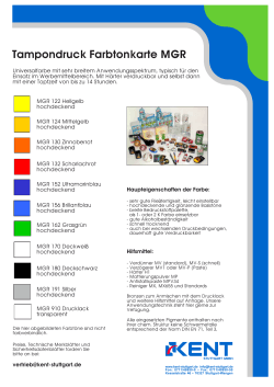 Tampondruck Farbtonkarte MGR - Kent