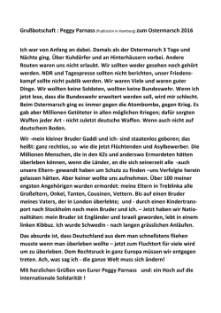 Gru&szlig;botschaft : Peggy Parnass