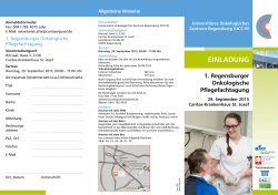 1. Regensburger Onkologische Pflegefachtagung