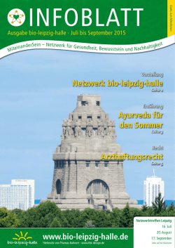 INFOBLATT bio-leipzig-halle Juli bis September 2015
