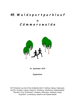 Ergebnisse des 45. Waldsportparklaufes in Cämmerswalde