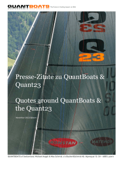Presse-Zitate zu QuantBoats & Quant23 Quotes around QuantBoats