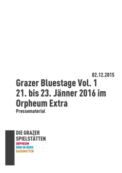 Kurzinformation Grazer Bluestage Vol. 1