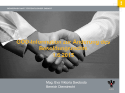 G&Ouml;D-Information zur &Auml;nderung des Besoldungsrechts, 01.06.2015