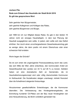 Haushaltsrede FDP-Fraktion