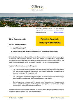 Privates Baurecht - Görtz Rechtsanwälte