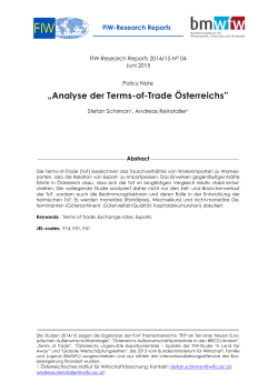 Policy Note (deutsch) "Analyse der Terms-of-Trade