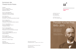 Theodor-Kocher-Preis 1915 – 2015