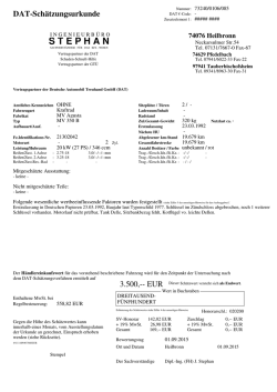 Schätzgutachten - Zoll