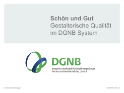 Schön und Gut Gestalterische Qualität im DGNB System
