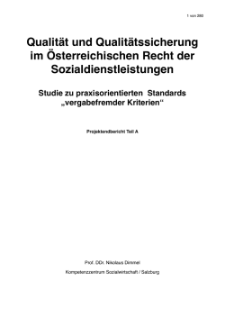 Dimmel Qualit&auml;t im Sozialrecht Endbericht 2.6.2015