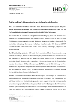 3. Holzanatomisches Kolloquium in Dresden - Nachbericht