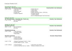 Einsatzplan Pfadifäscht 2015 Donnerstag 28. Mai 2015 Aufbau Zelt