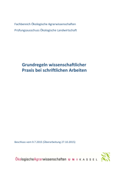 Hinweise zur schriftlichen Abfassung wissenschaftlicher Arbeiten