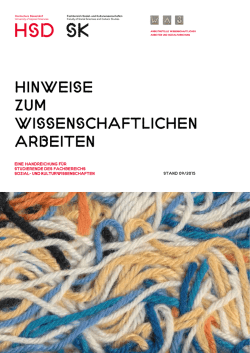 Hinweise zum wissenscHaftlicHen arbeiten