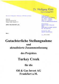 Gutachterliche Stellungnahme Turkey Creek